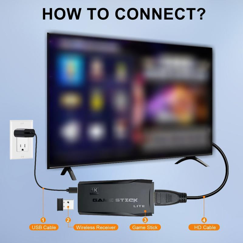 Less Retro Game Console 4K HDMI Output Plug and Play Built-In More than 20,000 Games Gift for Him Wireless Retro Game Console