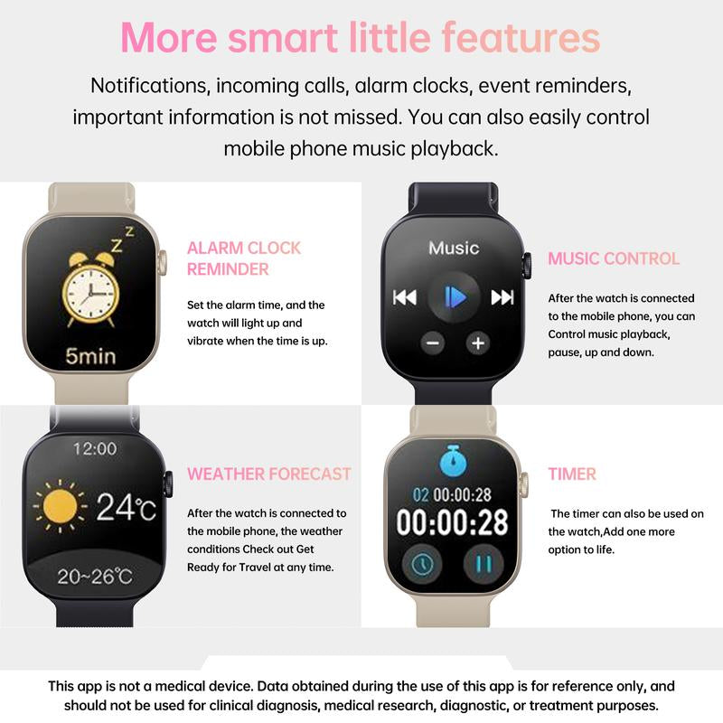 2.04" Fashion Touch Screen Smart Watch with Answer/Make Calls/Message Reminder, Multifunctional Fitness Watch with 100+ Sports Modes, DIY Watch Dials, Smart Watches for Iphone/Andriod, Activity Tracker for Men Women