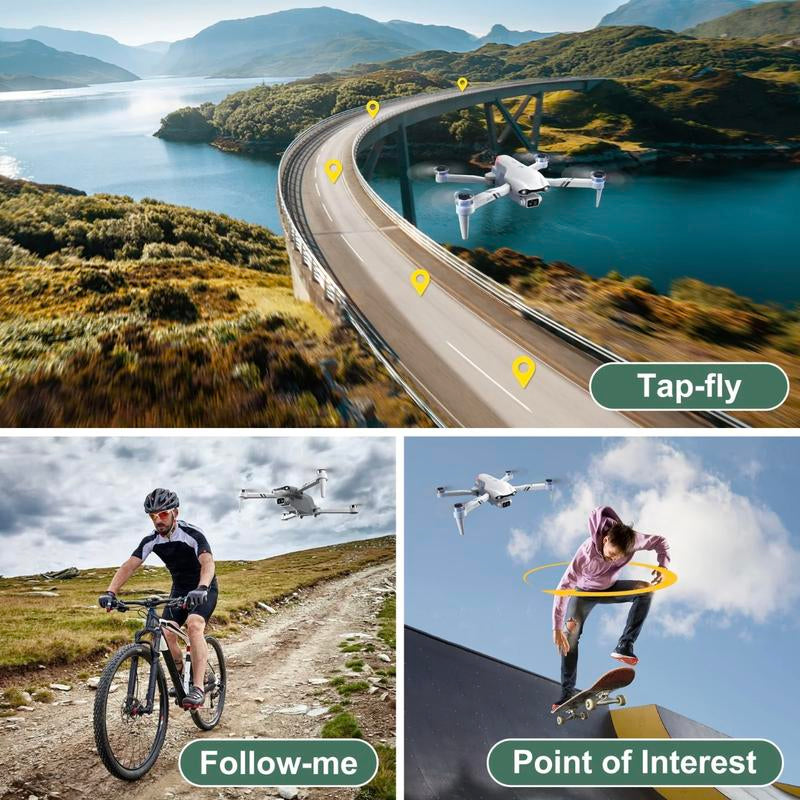 F10 Foldable Drone with Camera for Beginners and Kids, HD FPV Drones for Adults, One Key Take Off/Land, Altitude Hold, RC Quadcopter Toys Gifts - Record Live HD Video with 120℃ Vision