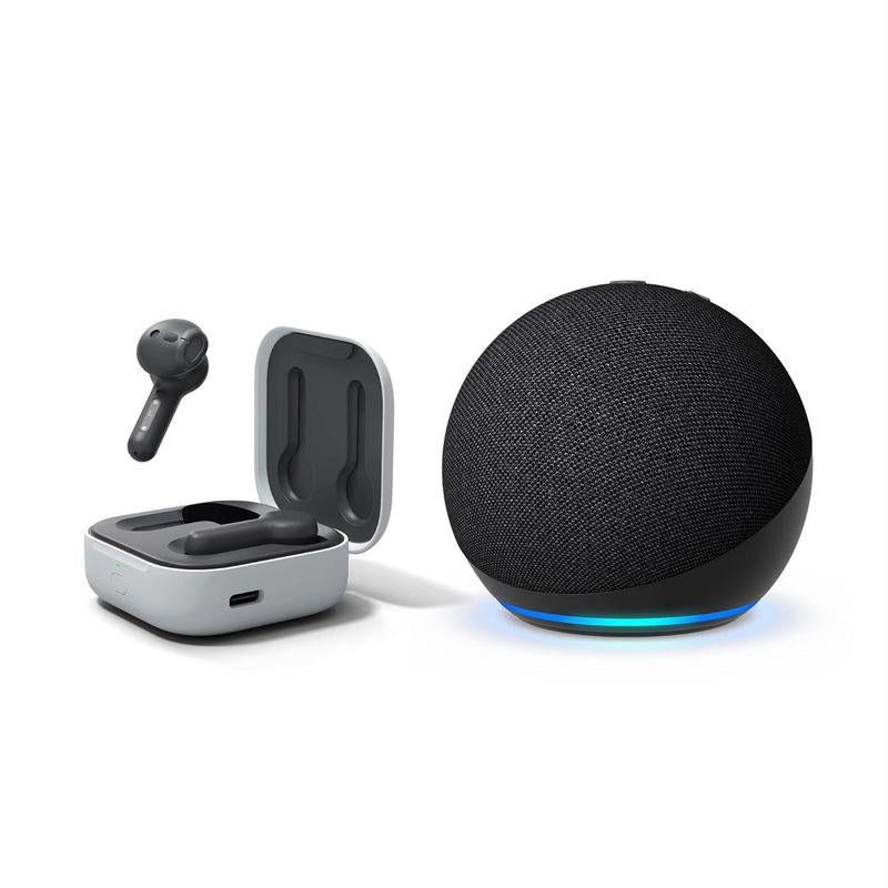 All-Weather Alexa Speaker – Deep Bass, Shockproof Design – Take the Party Anywhere Charcoal Ultra-Portable Alexa Speaker