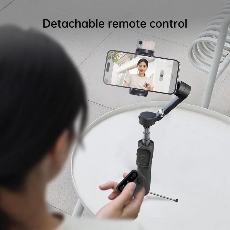 Hohem Isteady V3 New Gimbal Stabilizer for Smartiphone, 3-Axis Phone Gimbal, Magnetic AI Tracker, Built-In Extendable Rod & Tripod, Detachable Remote Control,Selfiestick,Autotracking Tripod,Phone Accessories,Cellphone Smartphone for Travel, Vlog, Tiktok