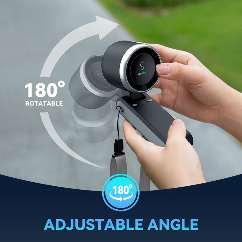Portable Handheld High Speed Fan, 5-Speed Airflow Wind Speed Fan, Foldable & Hanging Neck Fan Suitablefor Family, Travel, and School, Best Friend Gifts