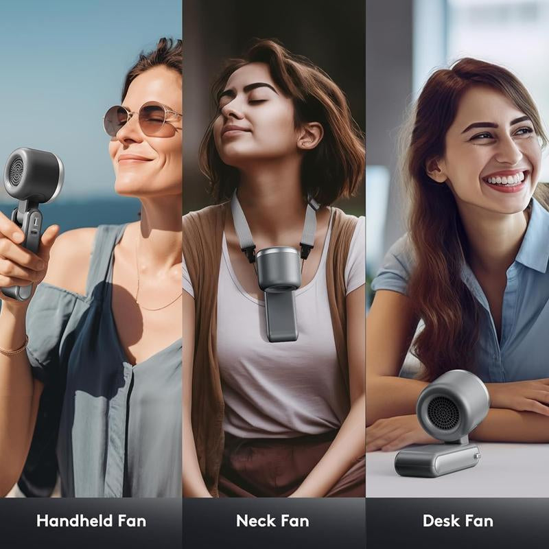Portable Handheld High Speed Fan, 5-Speed Airflow Wind Speed Fan, Foldable & Hanging Neck Fan Suitablefor Family, Travel, and School, Best Friend Gifts