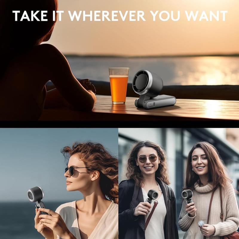 Portable Handheld High Speed Fan, 5-Speed Airflow Wind Speed Fan, Foldable & Hanging Neck Fan Suitablefor Family, Travel, and School, Best Friend Gifts